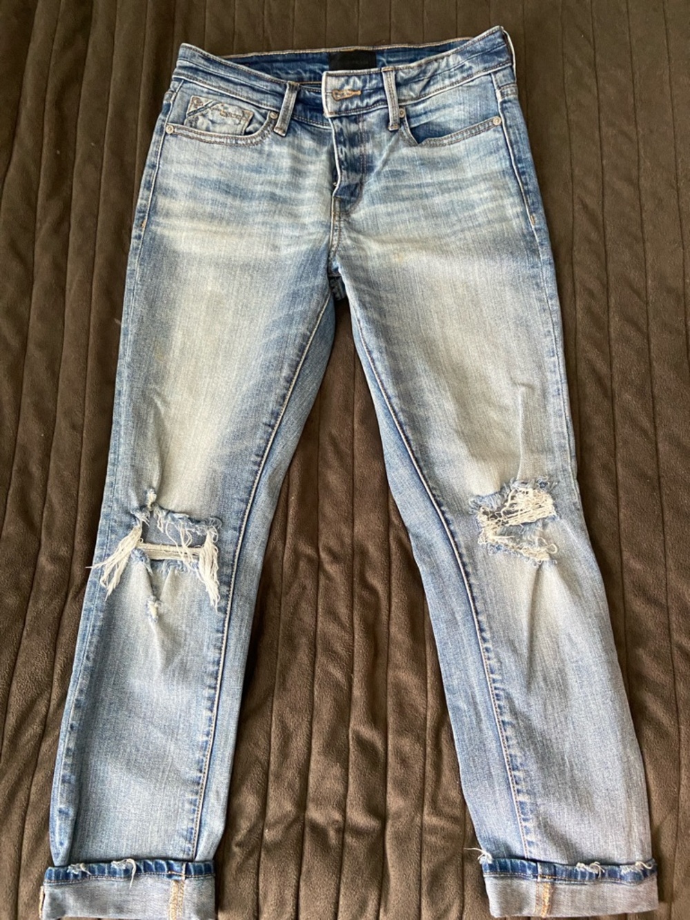 Buckle Light Blue Distressed Boyfriend Jeans